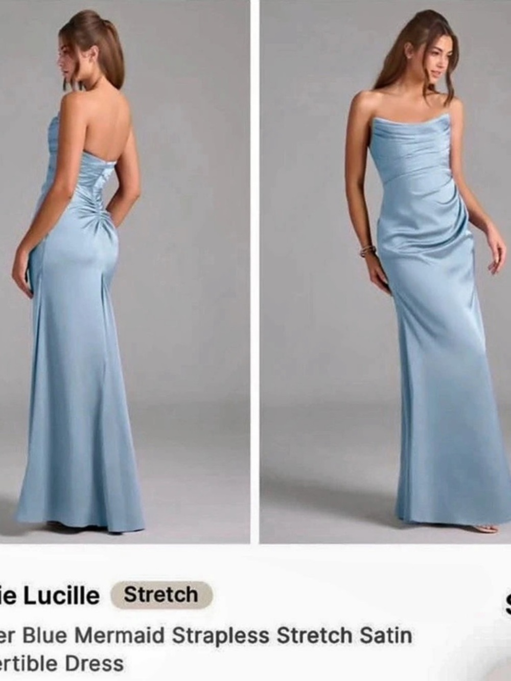 Azazie Lucille Powder Blue Mermaid Maxi Dress